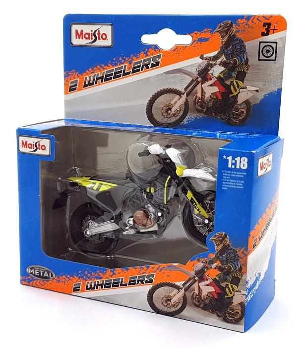 Maisto 1/18 Scale 23091 - Husqvarna Husky 701 Supermoto 2023 - Grey/Yellow