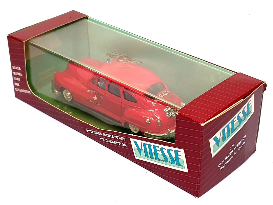 Vitesse 1/43 Scale 377 - Chrysler Windsor Pompiers St. Genix Ambulance - Red