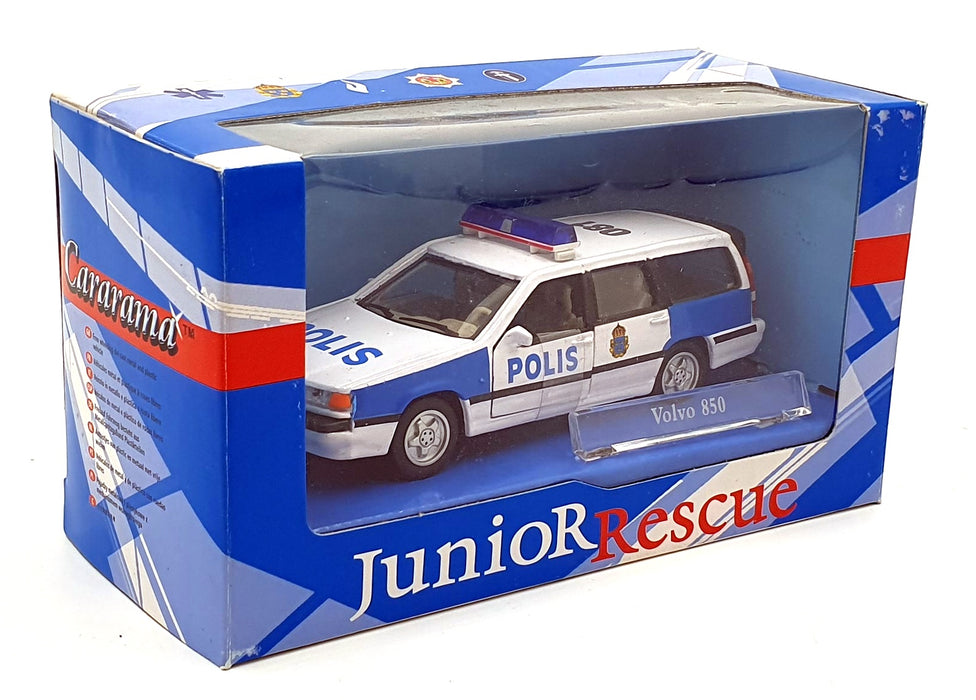 Cararama 1/43 Scale 210226J - Volvo 850 Polis Police Car - White/Blue