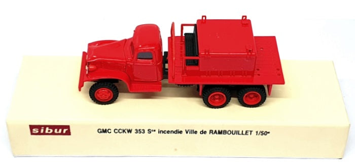 Sibur Models 1/50 Scale 4003 - GMC CCKW 353 Pompiers Fire Truck - Red