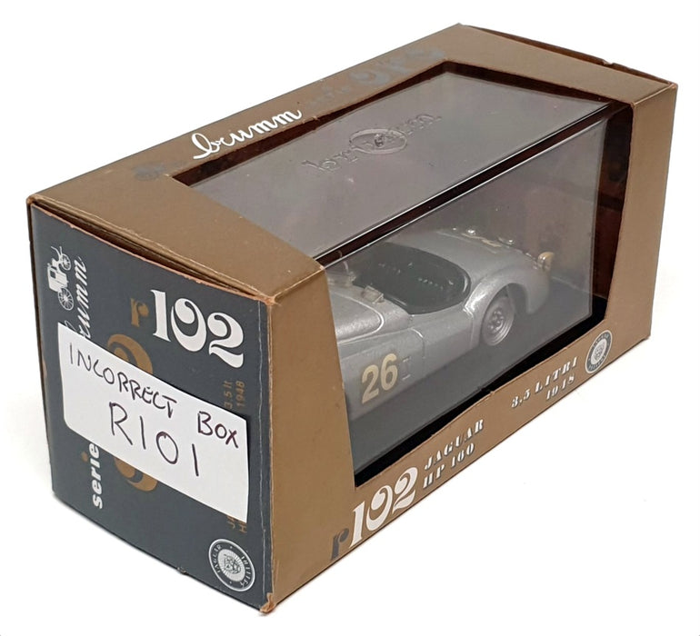 Brumm 1/43 Scale R101 - Jaguar XK120 Silverstone 1951 #26 Moss - Silver