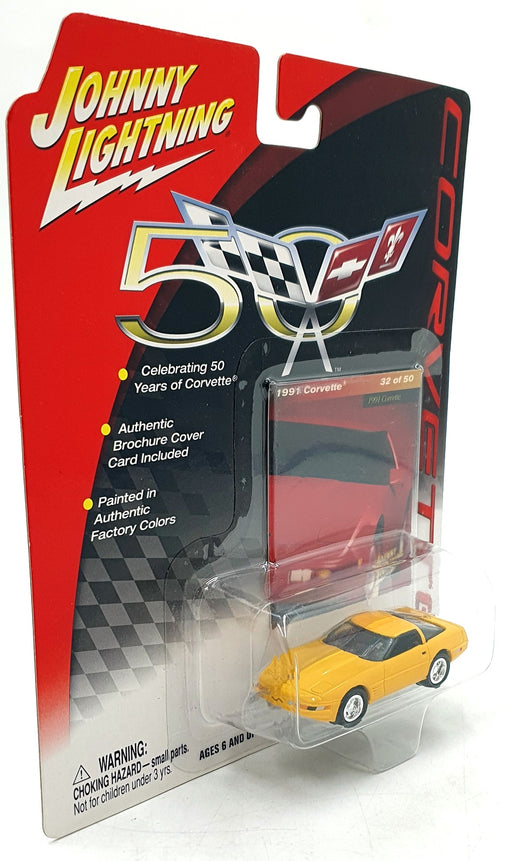 Johnny Lightning 1/64 Scale 992-01 - 1991 Chevrolet Corvette - Yellow