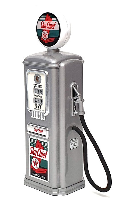 Gearbox Appx 21cm Tall Diecast 66010 - 1950 Gas Pump Coin Bank Texaco - Silver