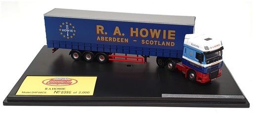 Oxford Diecast 1/76 Scale DAF08CS - DAF XF Truck & Trailer "R.A. Howie" Blue