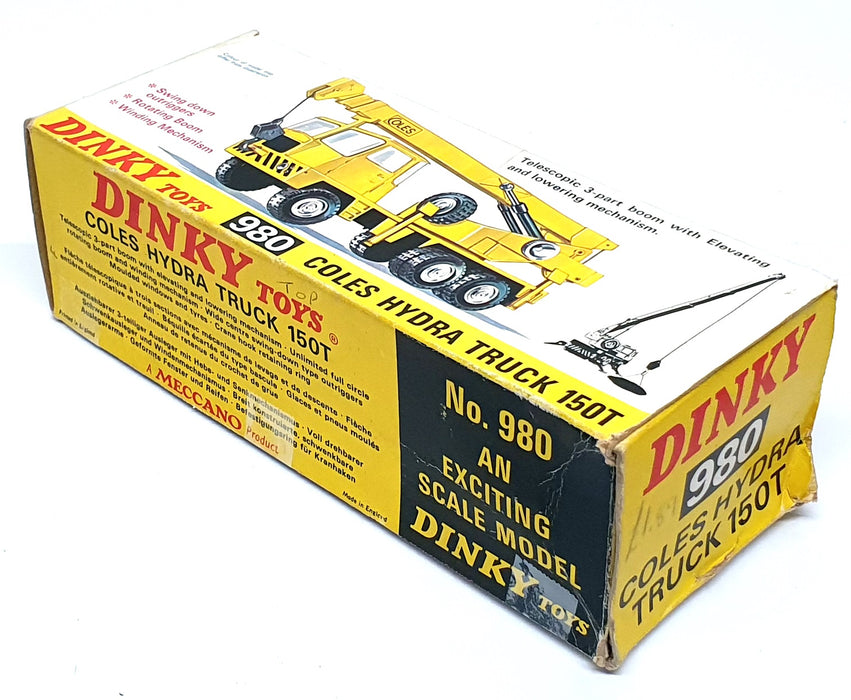 Dinky Toys 21.5cm Long Original Diecast 890 - Coles Hydra Truck 150T - Yellow
