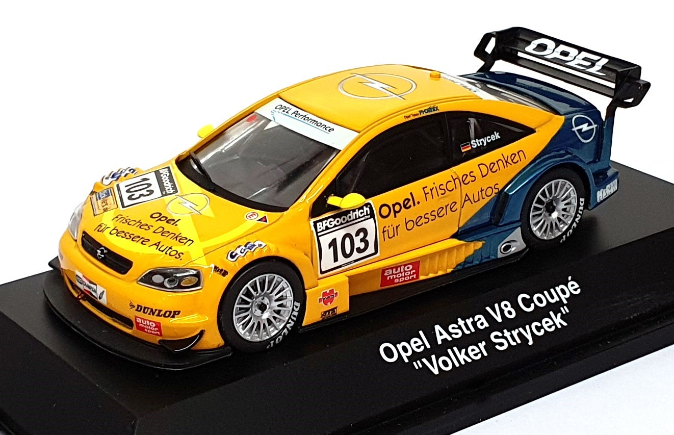 Schuco 1/43 Scale 04880 - Opel Astra V8 Coupe #103 Strycek - Yellow/Blue
