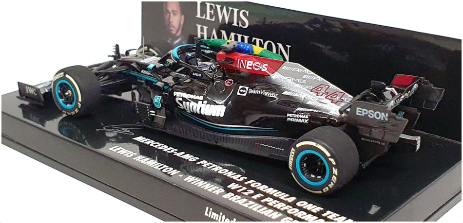 Minichamps 1/43 Scale 410 212044 - F1 Mercedes AMG 1st Brazil GP 2021 Hamilton