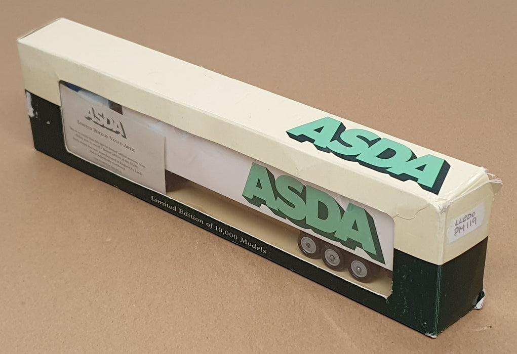Lledo 22cm Long Diecast PM119 - Volvo Truck & Trailer ASDA - White