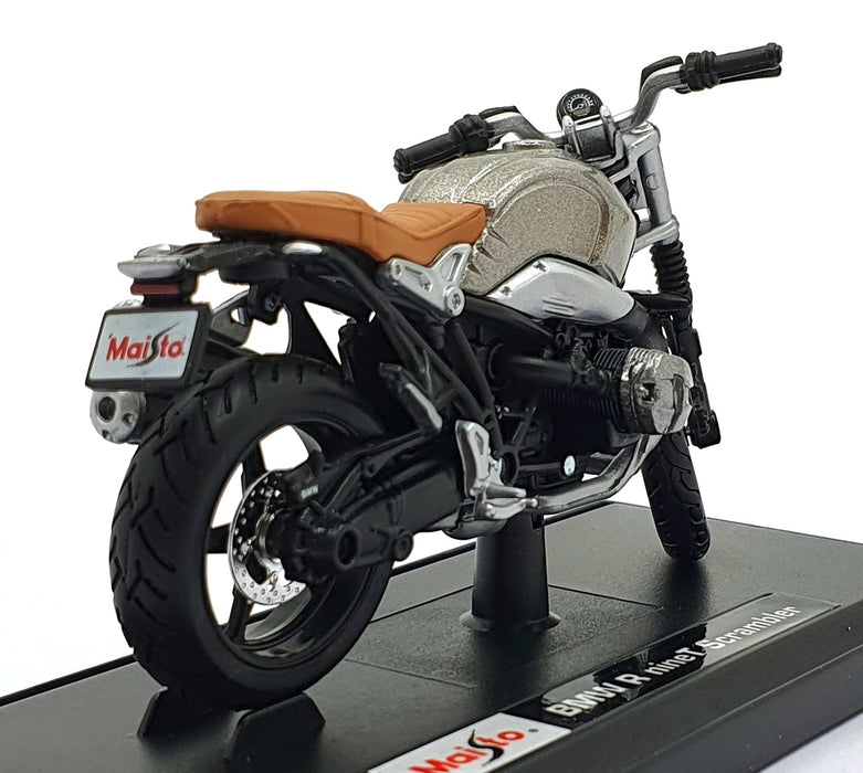 Maisto 1/18 Scale 18853 - BMW R Nine T Scrambler Motorbike - Silver