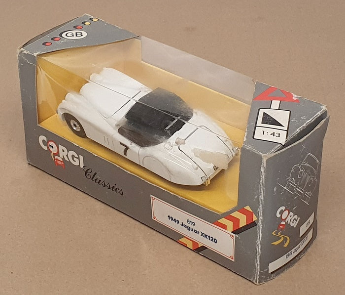 Corgi 12cm Long Diecast 819 - 1949 Jaguar XK120 Race Car #7 - White