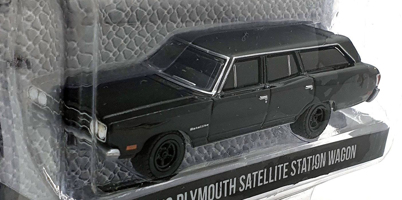 Greenlight 1/64 Scale 28050-A 1970 Plymouth Satellite Station Wagon Black Bandit
