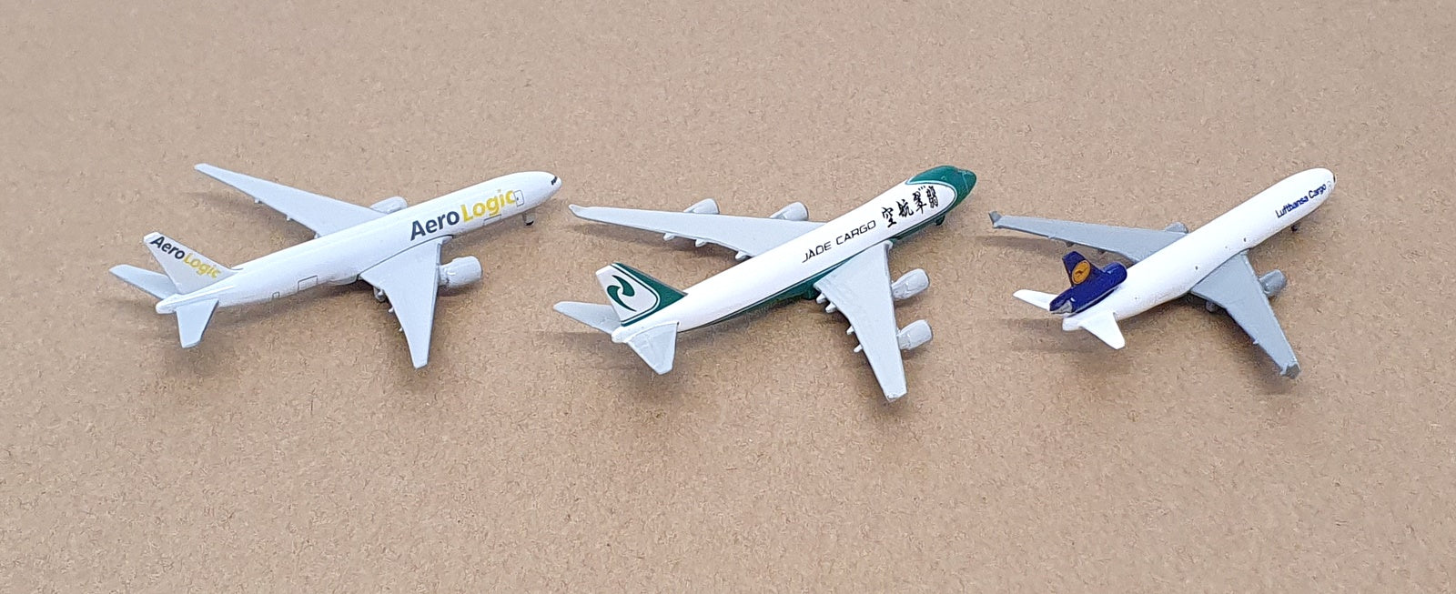 Herpa 1/1000 Scale 570329 - 3 Piece Boeing Cargo Set AeroLogic Jade Lufthansa
