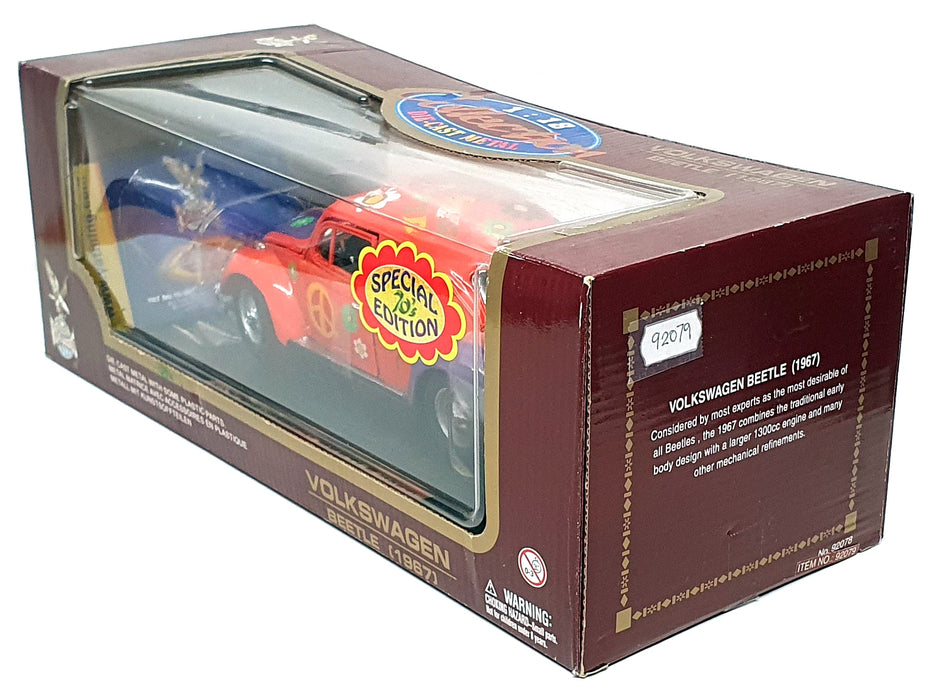 Road Signature 1/18 Scale 92079 - 1967 Volkswagen Beetle - Flower Power Red