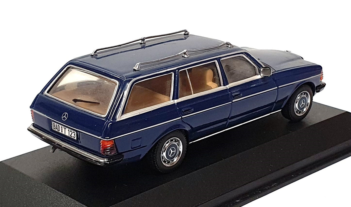 Minichamps 1/43 Scale B6 604 0083 - Mercedes Benz W123 Stn. Wagon - Met. Blue