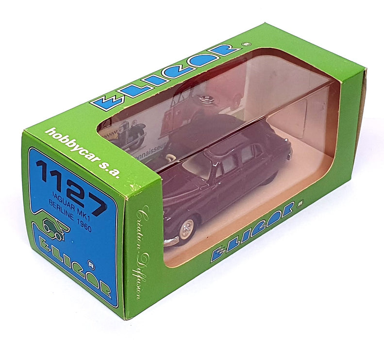 Eligor 1/43 Scale Diecast 1127 - 1960 Jaguar Mk1 Berline - Maroon