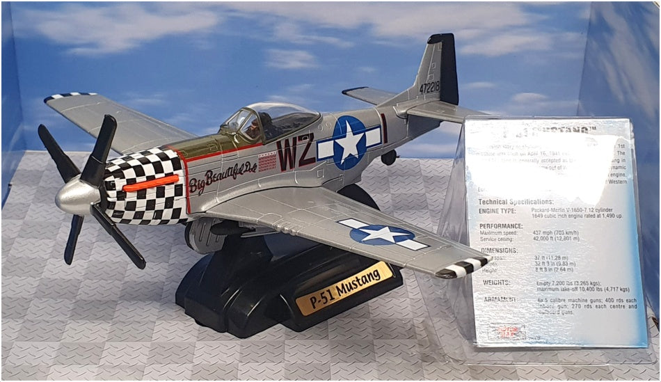Motor Max 1/48 Scale 76300 - Boeing P-51 Mustang Aircraft - Silver