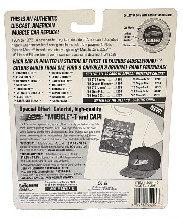 Johnny Lightning 1/64 Scale 200-140 - Muscle Cars 1969 Pontiac GTO Judge D Blue