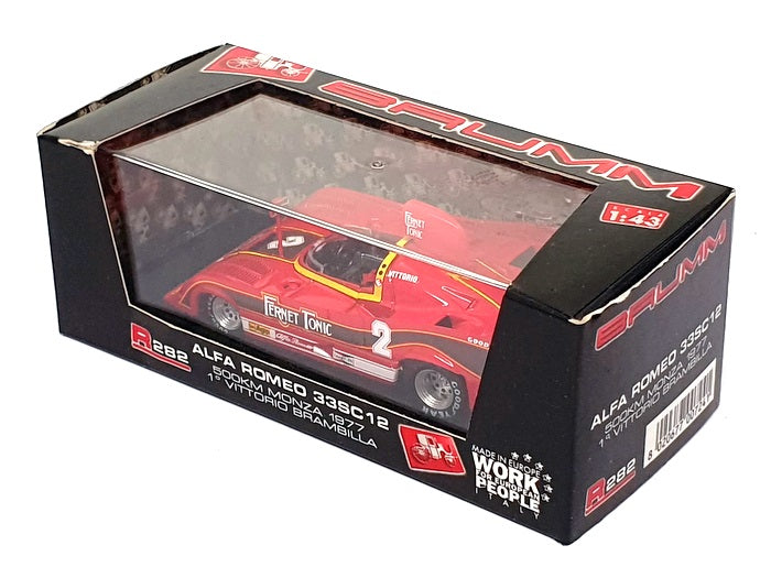 Brumm 1/43 Scale R282 - Alfa Romeo 33SC 12 #2 500Km Monza 1977 1st V. Brambilla