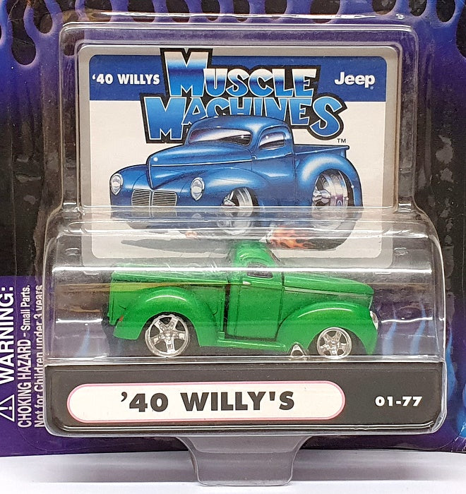 Muscle Machines 1/64 Scale 71161 01-77 - 1940 Willys Truck - Green