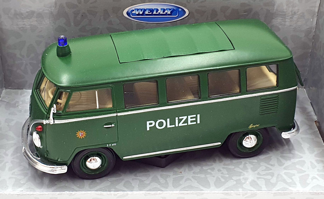 Welly 1/24 Scale TY4329 - VW Volkswagen Polizei Transporter - Green