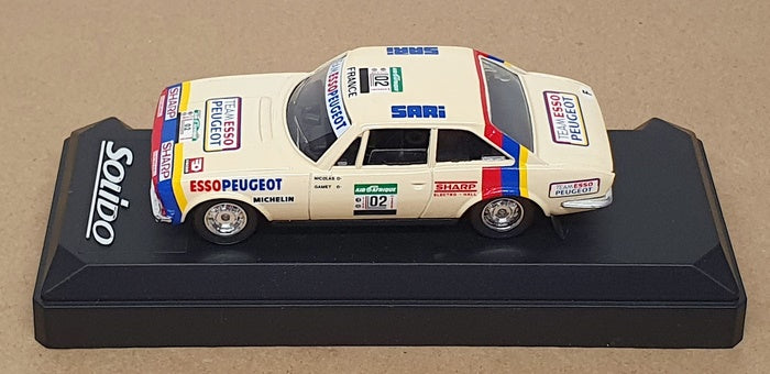 Solido 1/43 Scale 1924 - Peugeot 504 Coupe V6 #02 Rallye Bandama 1978 - White
