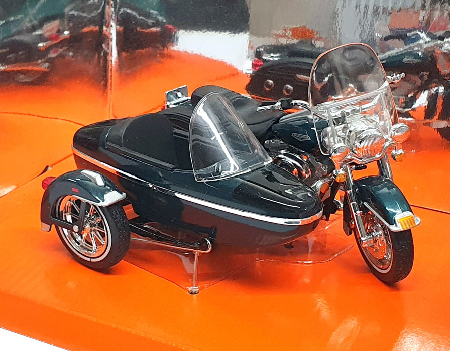 Maisto 1/18 Scale 31108 - 2001 Harley Davidson FLHRCI Rd King + Side Car - Green