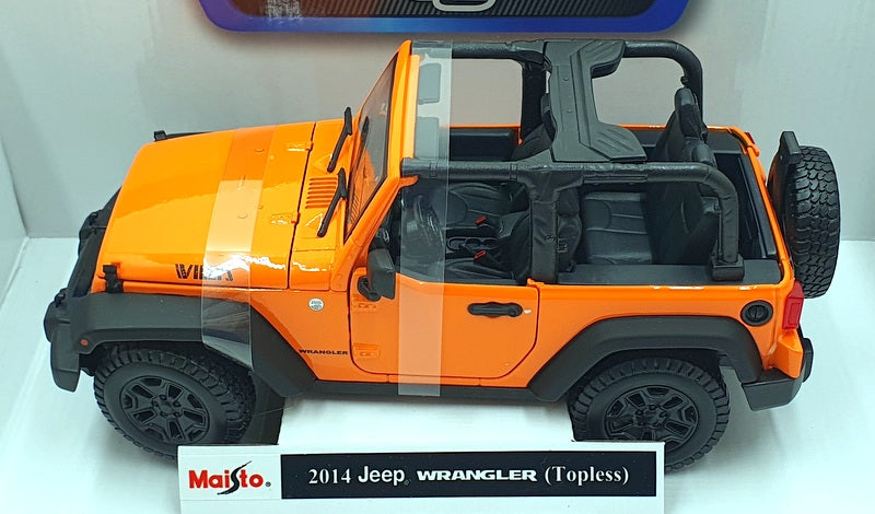 Maisto 1/18 Scale Diecast 46629 - 2014 Jeep Wrangler Topless - Orange