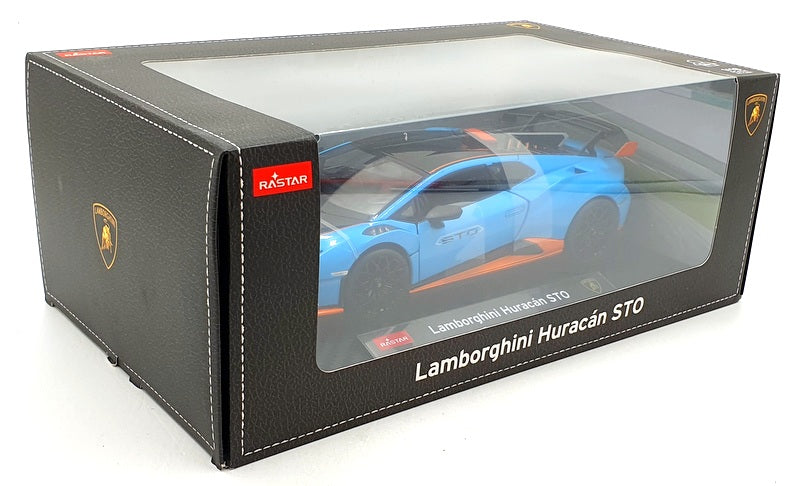 Rastar 1/18 Scale Diecast 63800 - Lamborghini Huracan STO - Blue/Orange