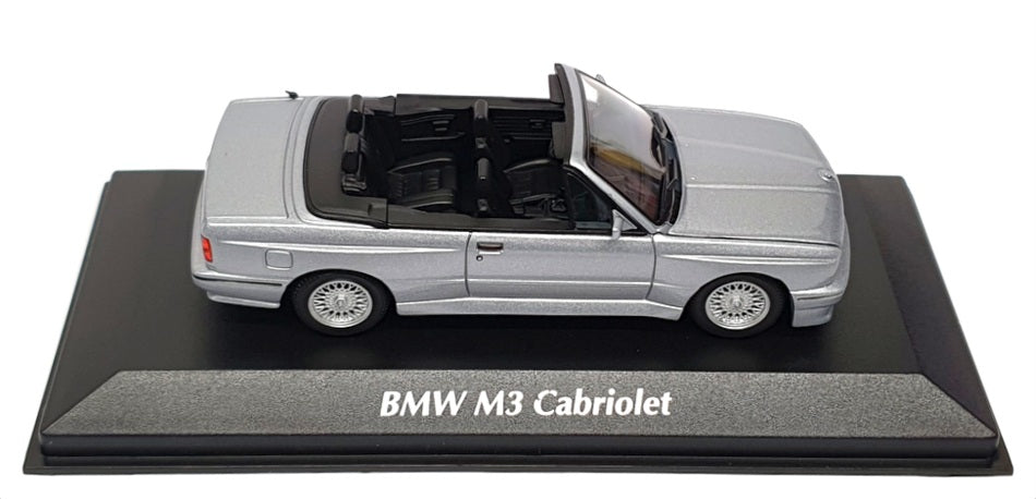 Maxichamps 1/43 Scale 940 020332 - 1988 BMW M3 Cabriolet (E30) - Met Silver Blue
