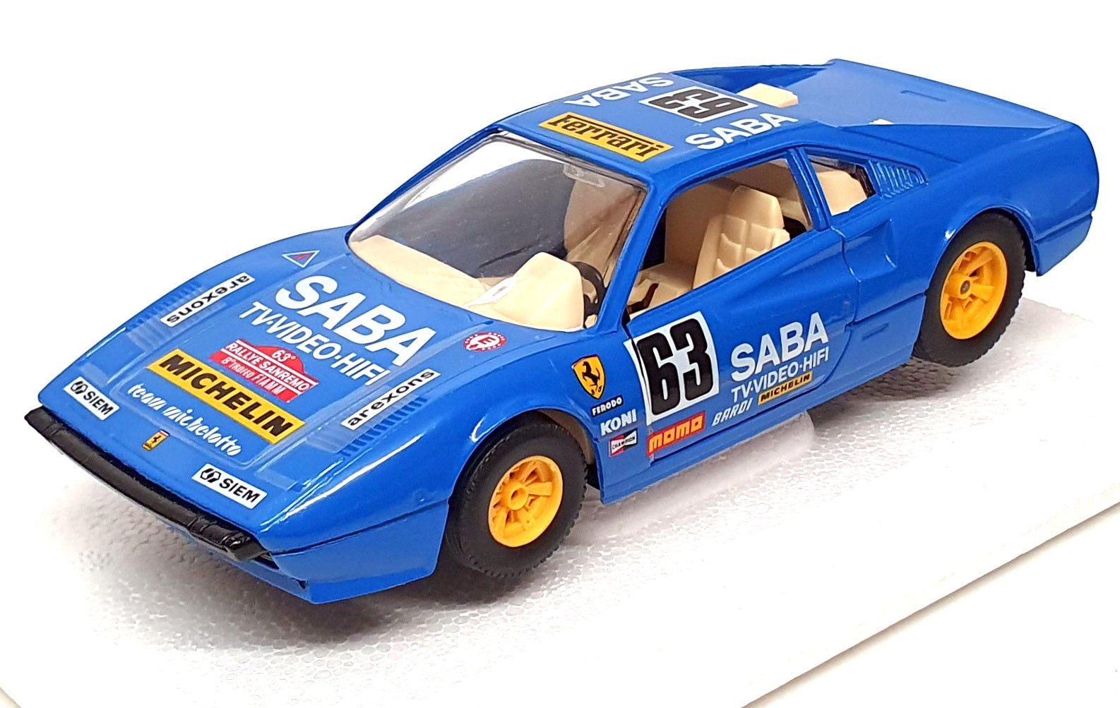 Burago 1/24 Scale Diecast 9148 - Ferrari 308 GTB Race Car #63 - Blue
