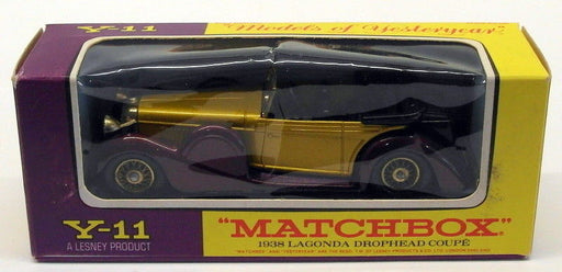 Matchbox 1/43 Scale Diecast Y-11 - 1938 Lagonda Drophead Coupe - Gold Maroon