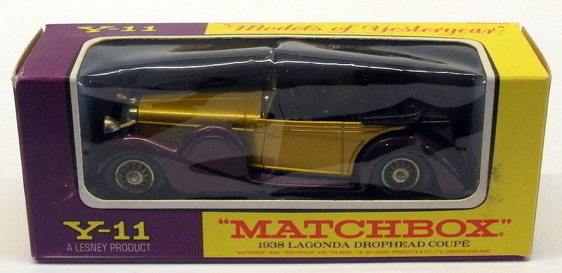 Matchbox 1/43 Scale Diecast Y-11 - 1938 Lagonda Drophead Coupe - Gold Maroon