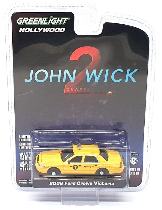 Greenlight 1/64 Scale 44790-F - 2008 Ford Crown Vic Taxi John Wick 2 - Yellow