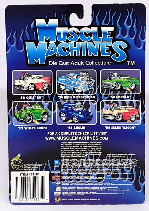 Muscle Machines 1/64 Scale 71161 03-05 - 1956 Pontiac Safari Wagon - Green