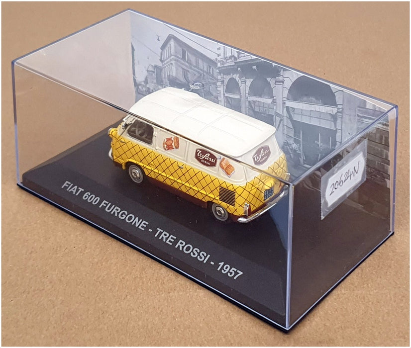 Altaya 1/43 Scale 20624N - 1957 Fiat 600 Van (Tre Rossi) Cream/Yellow
