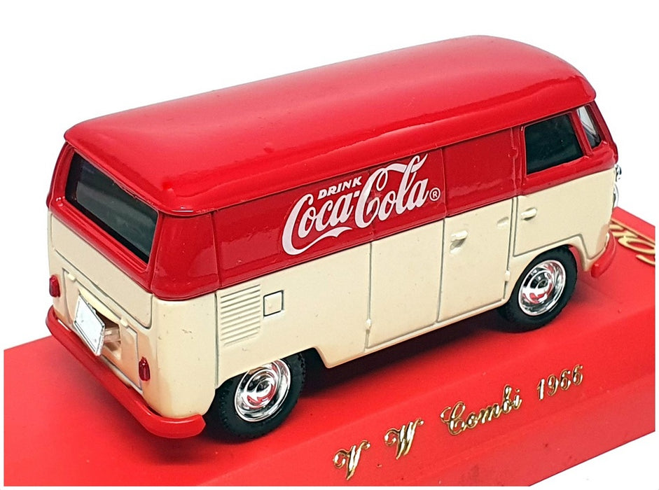 Solido 1/43 Scale 9631 - 1966 Volkswagen T1 Kombi "Coca-Cola" - Red/Cream
