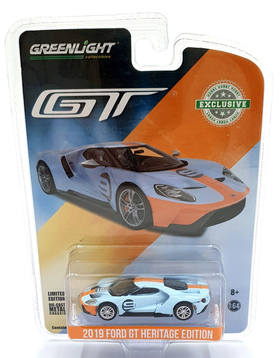 Greenlight 1/64 Scale 37230-E - 2017 Ford GT Heritage Edition - Blue/Orange