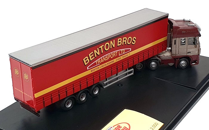 Oxford Diecast 1/43 Scale DAF11CS - DAF 105 Curtainside Truck Benton Bros.