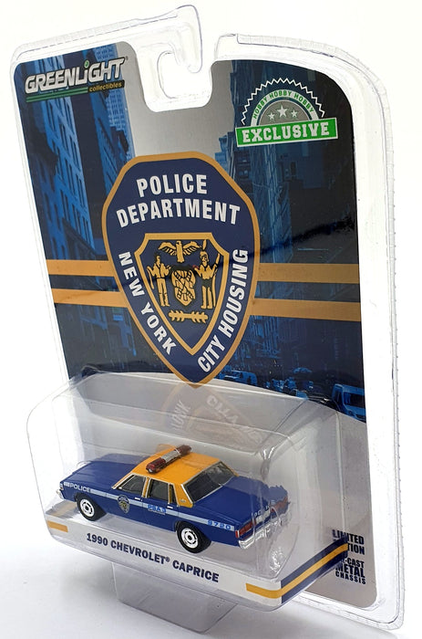 Greenlight 1/64 Scale 30159 - 1990 Chevrolet Caprice NYC Police Car Blue/Yellow