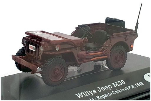 Altaya 1/43 Scale 3424C - 1948 Willys Jeep M38 (Italy Polizia) Maroon