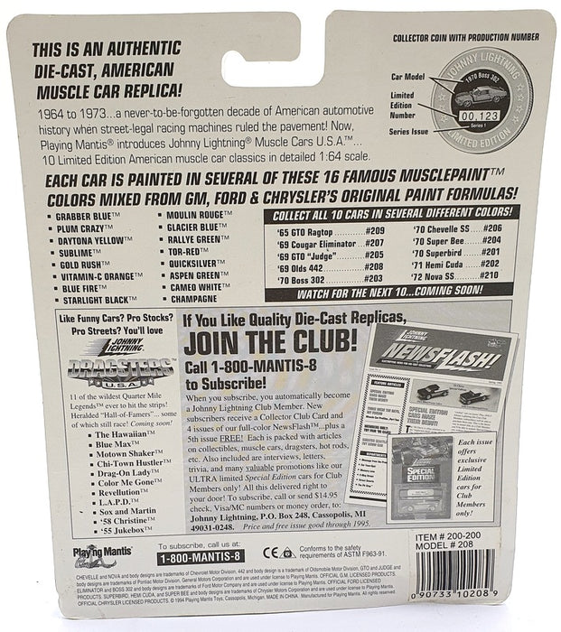 Johnny Lightning 1/64 Scale 200-200 Muscle Cars 1969 Olds 442 - Red