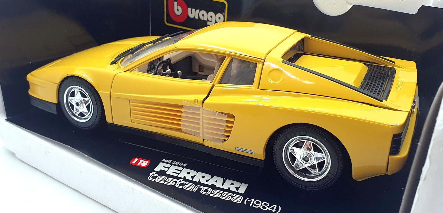 Burago 1/18 Scale Diecast 3004 - Ferrari Testarossa 1984 - Yellow