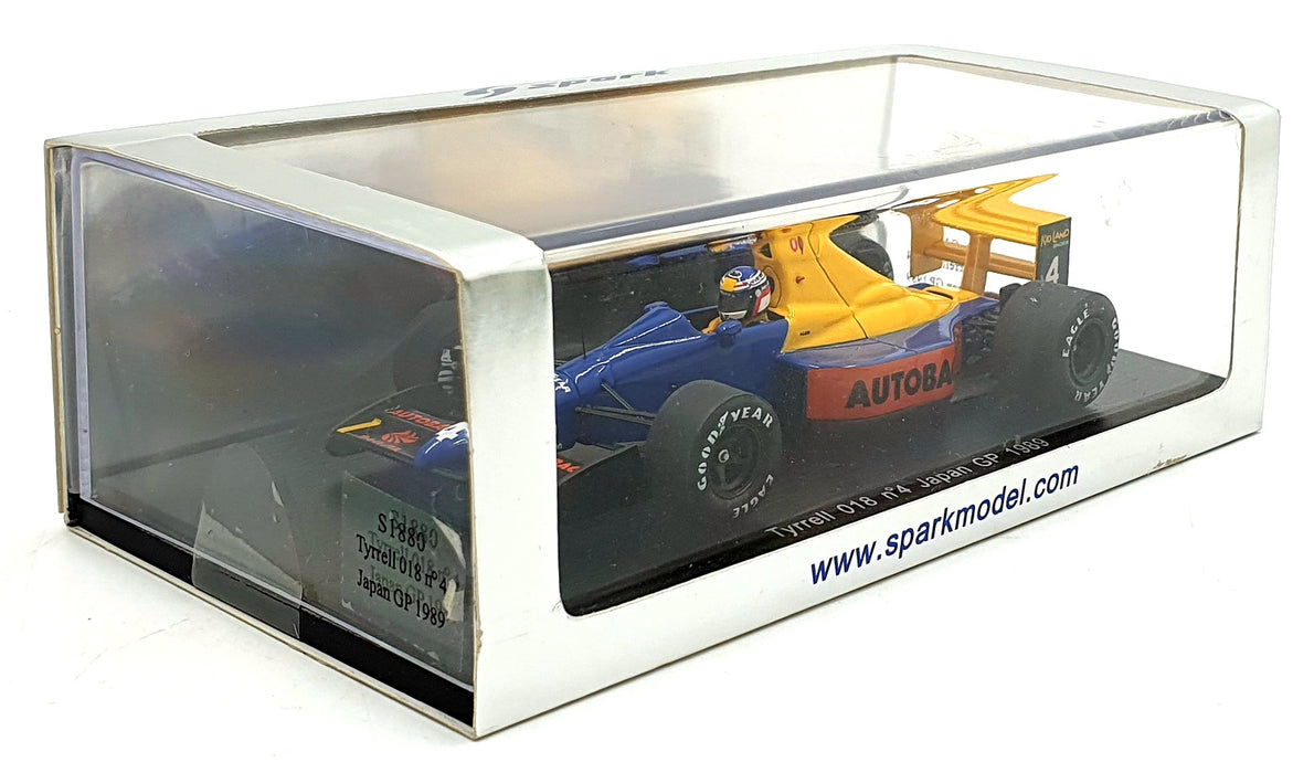 Spark 1/43 Scale S1880 - Tyrrell 018 #4 Japan GP 1989 - Alesi