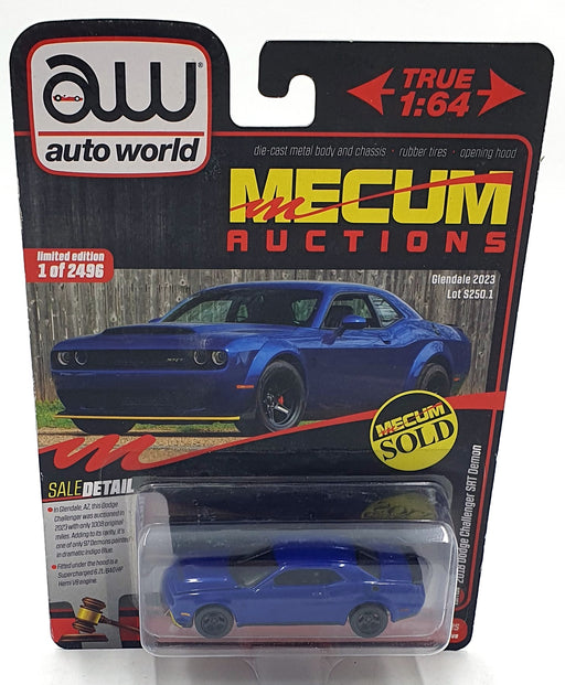 Auto World 1/64 Scale AWSP161 - 2018 Dodge Challenger SRT Demon - Blue