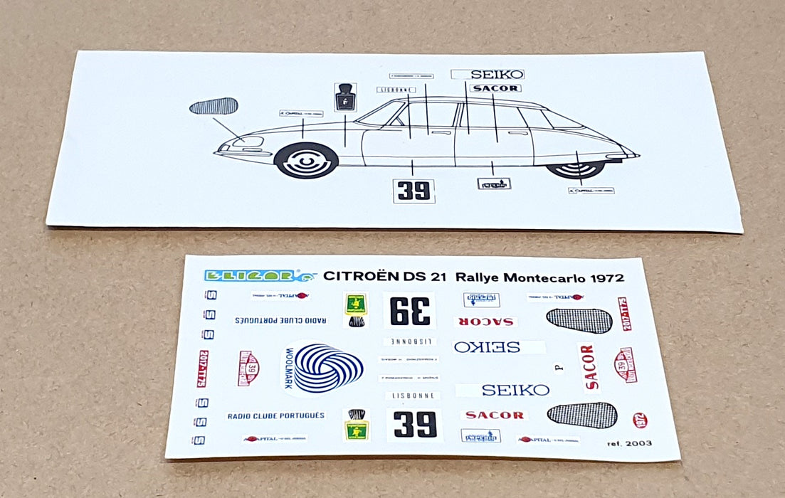 Eligor 1/43 Scale 2003 - Citroen DS 21 #39 Monte Carlo Rally 1972 - Dk. Red