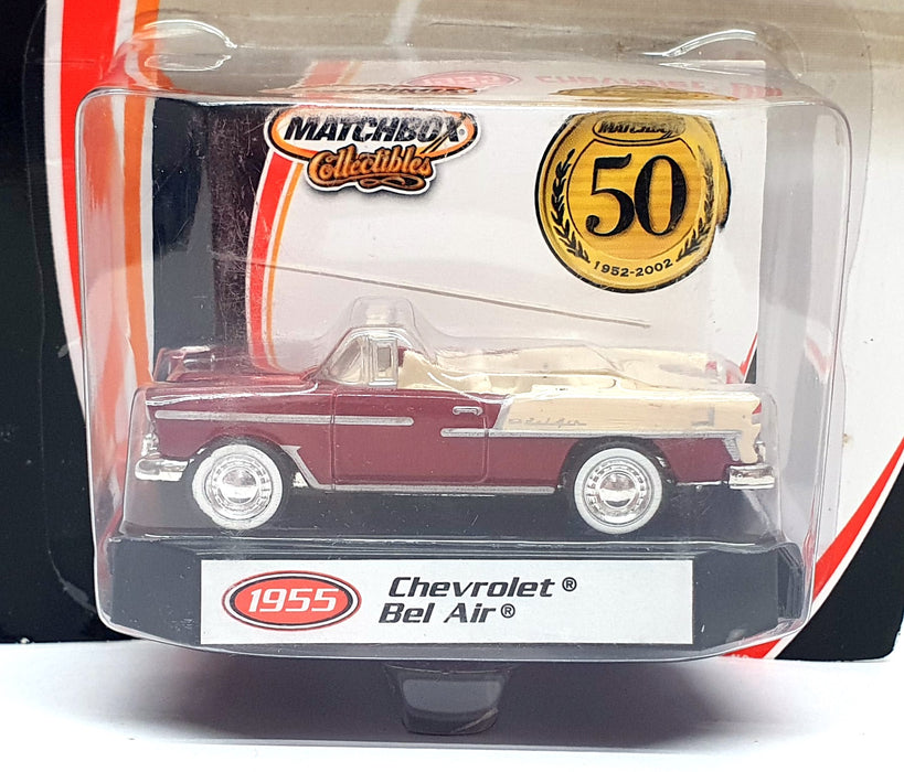 Matchbox 50 1952-2002 1/64 Scale 96979 - 1955 Chevrolet Bel Air - Dk. Red