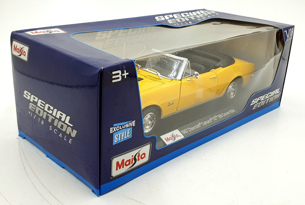 Maisto 1/18 Scale Diecast 31684 - 1967 Chevrolet Camaro SS 396 - Yellow