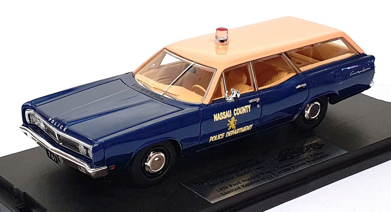 Goldvarg 1/43 Scale GC-094 - 1970 Ford Galaxie Nassau Police Car - Dk. Blue/Pink