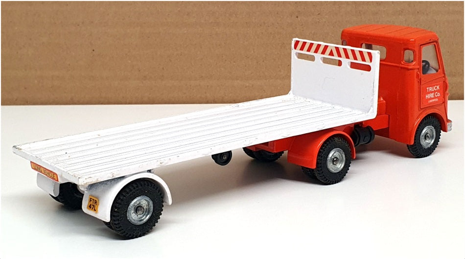 Dinky Toys 20cm Long Original Diecast 915 AEC Truck With Flat Trailer Ora/White