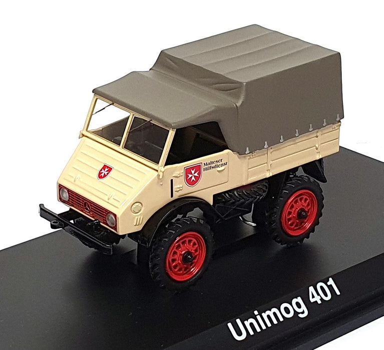 Schuco 1/43 Scale 03116 - Mercedes Benz Unimog 401 Malteser Hifsdienst - Cream